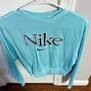 Nike Women's Aqua Blue Logo Sweatshirt